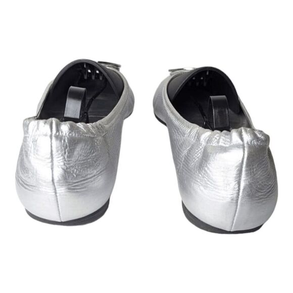 TORY BURCH Claire 'Silver' Ballet Flats Size 10.5M - Picture 6 of 11